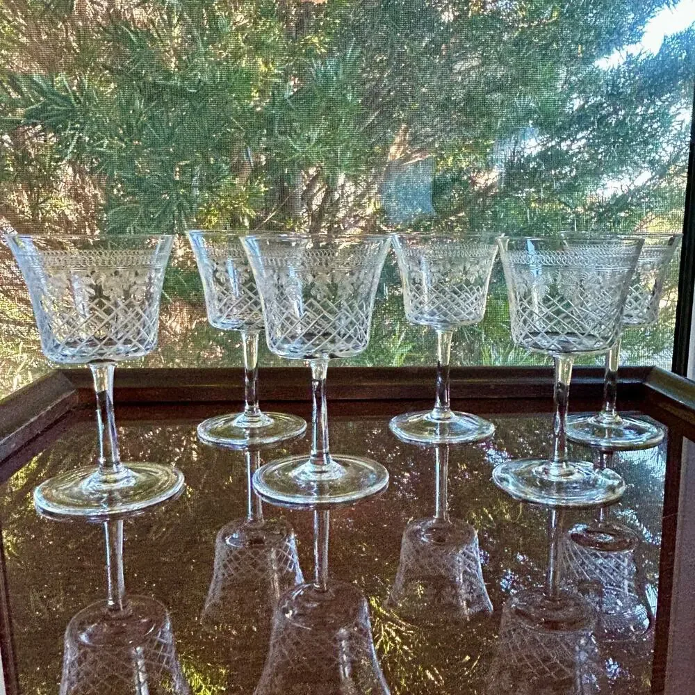 Vintage Pall Mall Lady Hamilton Crystal Liqueur Glasses Set of 6